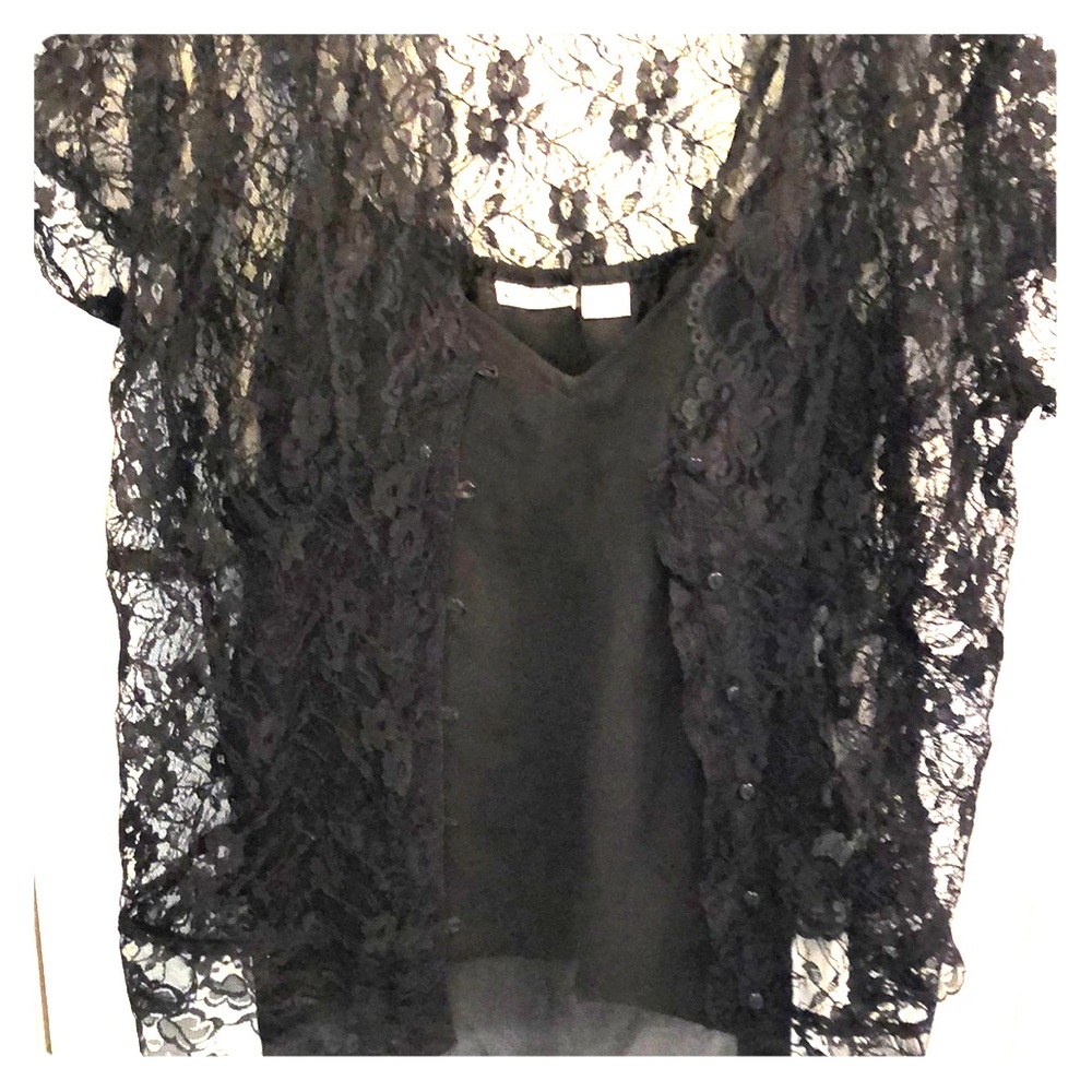 Black shell with lace jacket